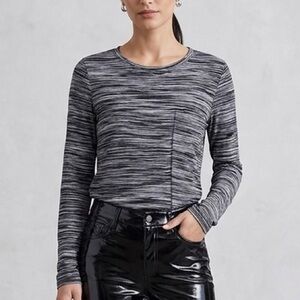 BCBGMaxazria Women’s Space-Dye Long Sleeve Top - Size Medium